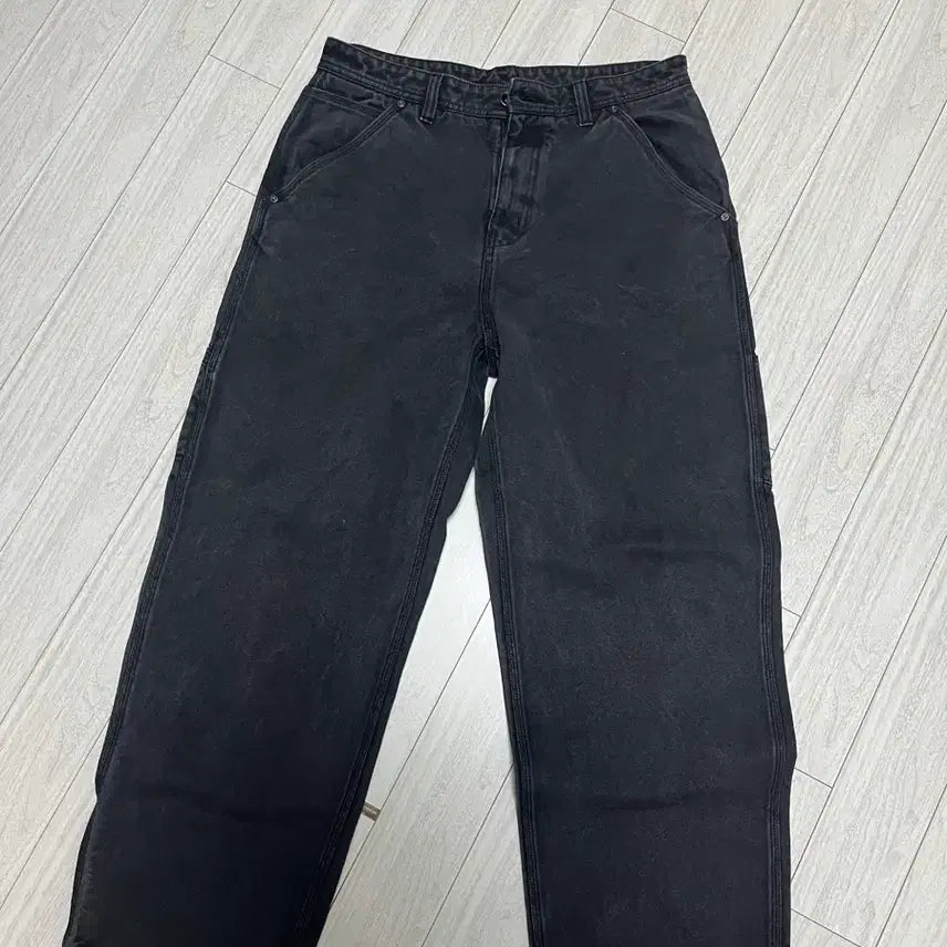 [BUNJANG] Coore Overdyed Painter Pants Black / 쿠어 오버 다이드 페인터 팬츠 블랙