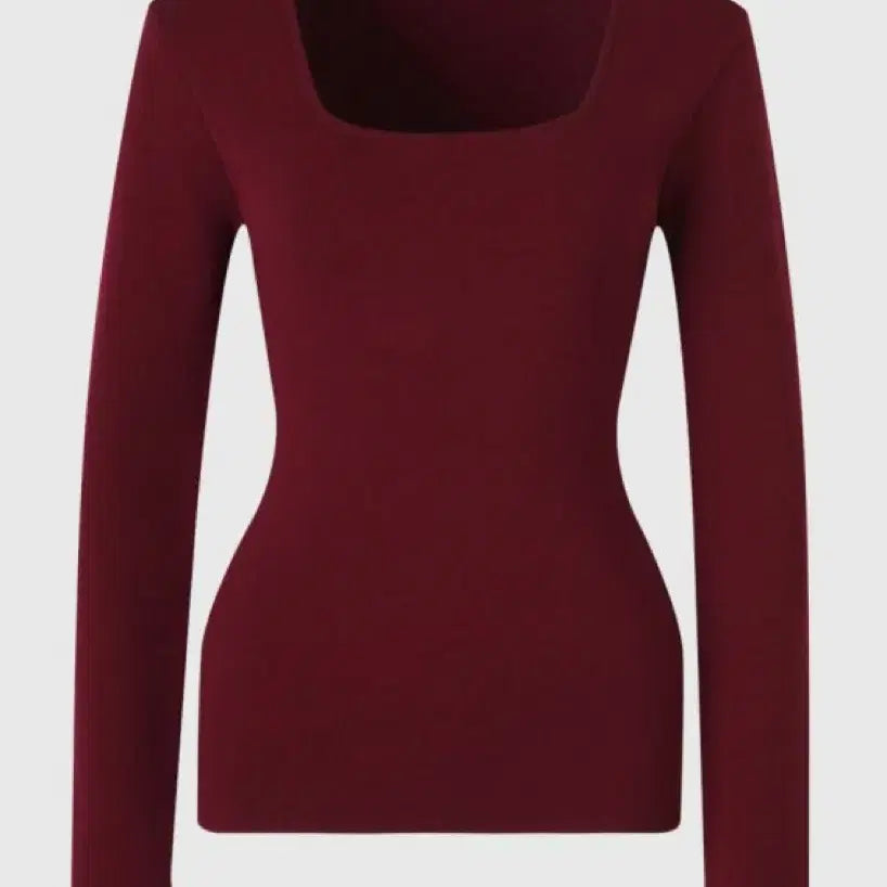 [BUNJANG] ORR Square Neck Slit Knit Top / ORR 스퀘어넥 슬릿 니트_버건디