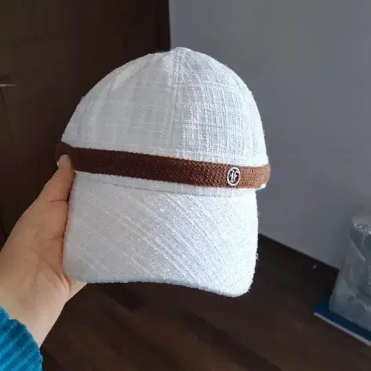 [BUNJANG] Phantom Golf White Tweed Cap Brown Band / 새제품)팬텀 골프 화이트 트위드 캡 모자 브라운띠