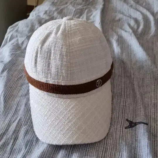 [BUNJANG] Phantom Golf White Tweed Cap Brown Band / 새제품)팬텀 골프 화이트 트위드 캡 모자 브라운띠