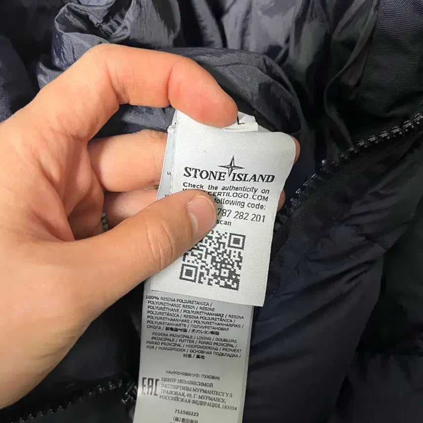 [BUNJANG] Stone Island Crinkle Reps Padded Jacket / [L] 19fw 스톤아일랜드 크링클랩스 패딩 다크네이비