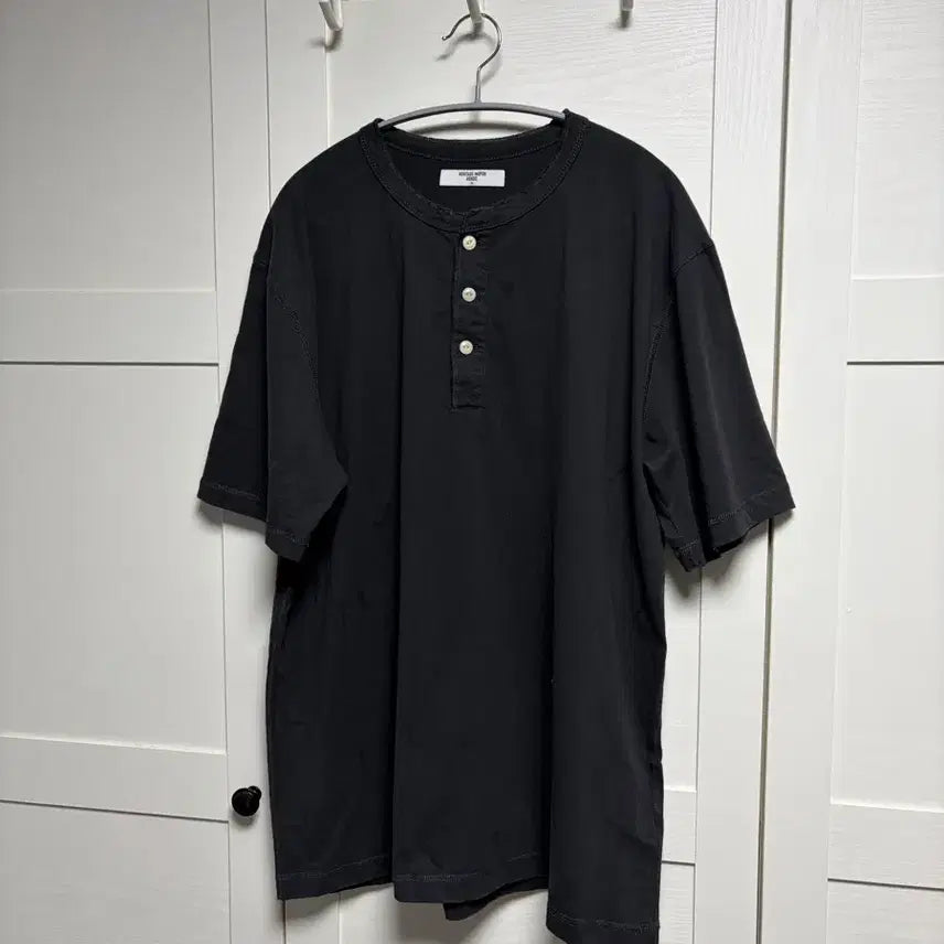 [BUNJANG] Union Blue Henley Neck Short Sleeve Graphite XL / 유니온블루 헨리넥반팔 그래파이트 XL