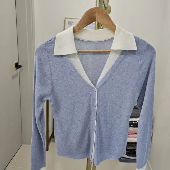 [BUNJANG] Layered Collar Cardigan / 이중 레이어드 카라 가디건