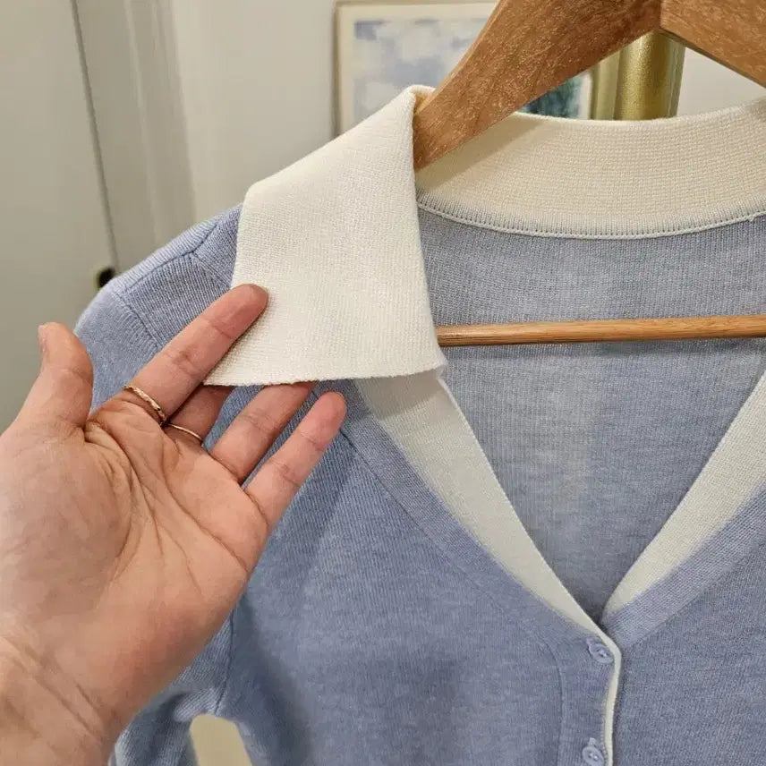 [BUNJANG] Layered Collar Cardigan / 이중 레이어드 카라 가디건
