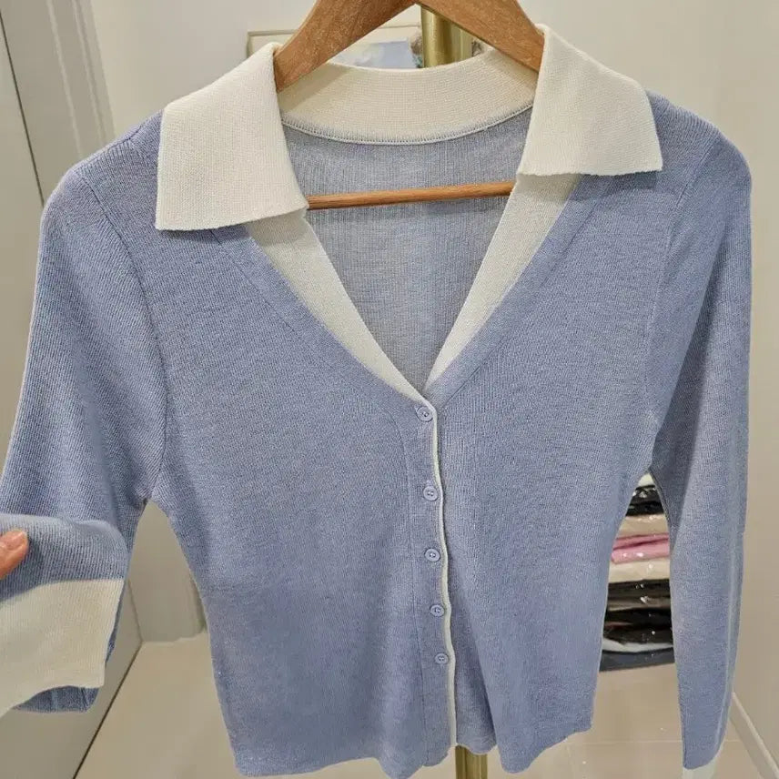 [BUNJANG] Layered Collar Cardigan / 이중 레이어드 카라 가디건