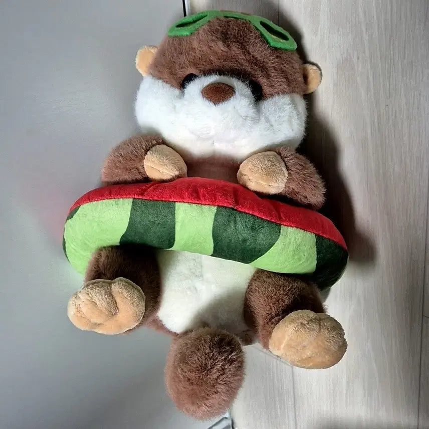 [BUNJANG] Rakko-san Watermelon Tube Otter Plush 25cm / 랏코상 수박튜브 수달인형 25cm 랏코