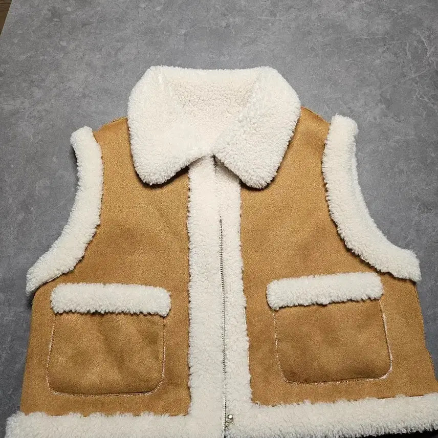 [BUNJANG] Duel Suede Shearling Vest / 듀엘 무스탕 조끼
