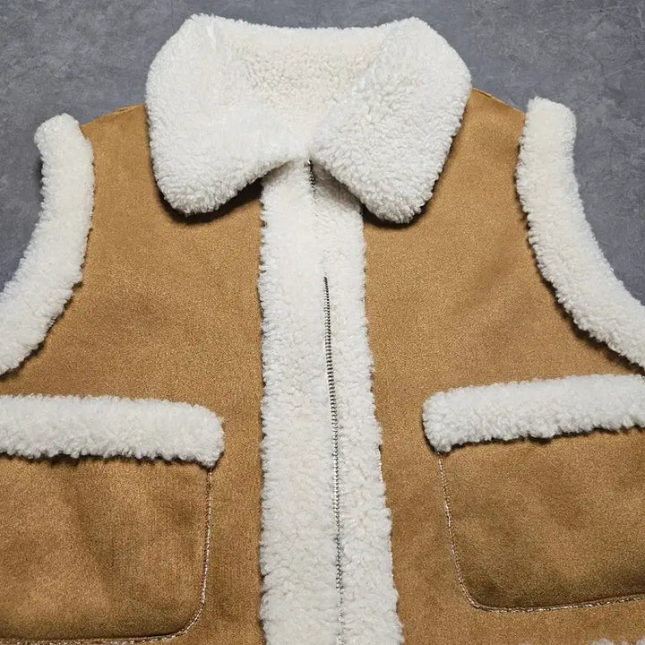 [BUNJANG] Duel Suede Shearling Vest / 듀엘 무스탕 조끼