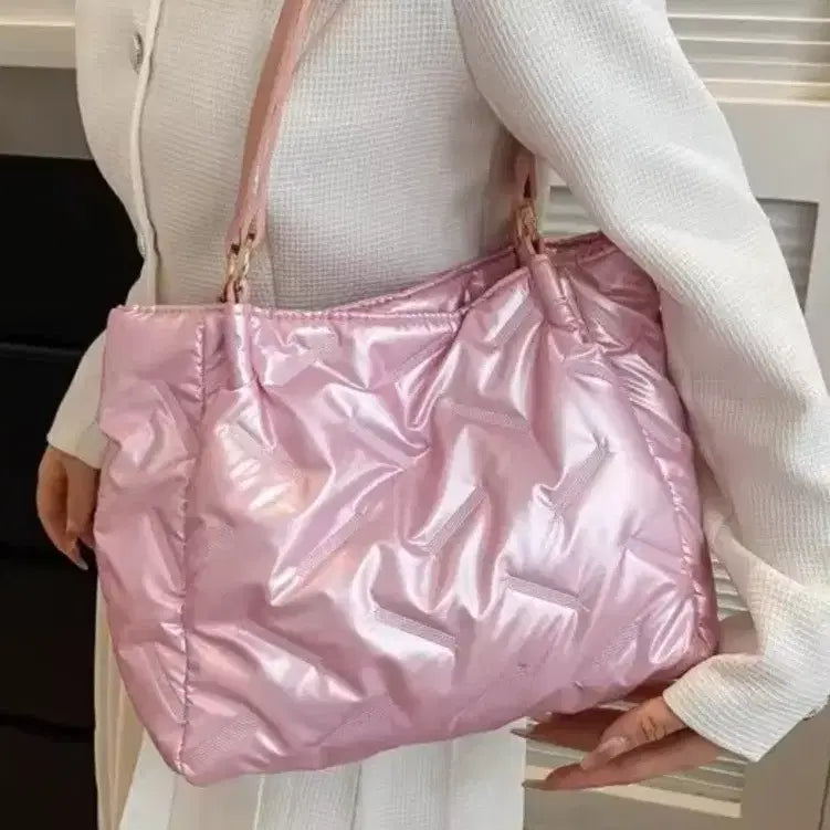 [BUNJANG] Quilted Padded Shoulder Bag Tote Bag / 퀼팅 패딩 숄더백 토트백 가방 보부상 다용도