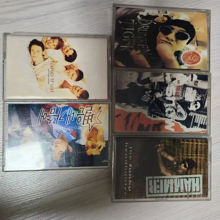 [BUNJANG] Used Cassette Tapes Bundle (Drunken Tiger Vol. 1, etc.) - 5 Tapes / 중고 카세트(드렁큰타이거1집등) 테이프 5개 묶음
