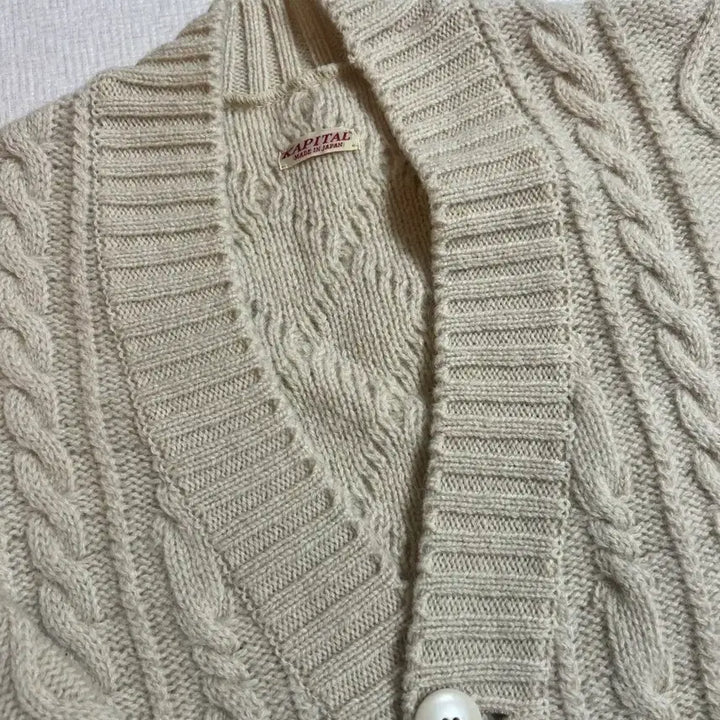[BUNJANG] Capital Smile Patch Wool Cardigan / 캐피탈 스마일 패치 울 가디건