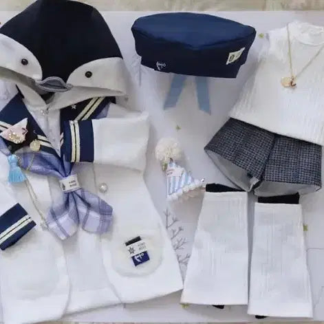 [BUNJANG] Alrokjogakshop Penguin Sailor Outfit Set for MSD/MDD Dolls / 구체관절인형 구관 MSD MDD 호환 의상 펭귄 세일러
