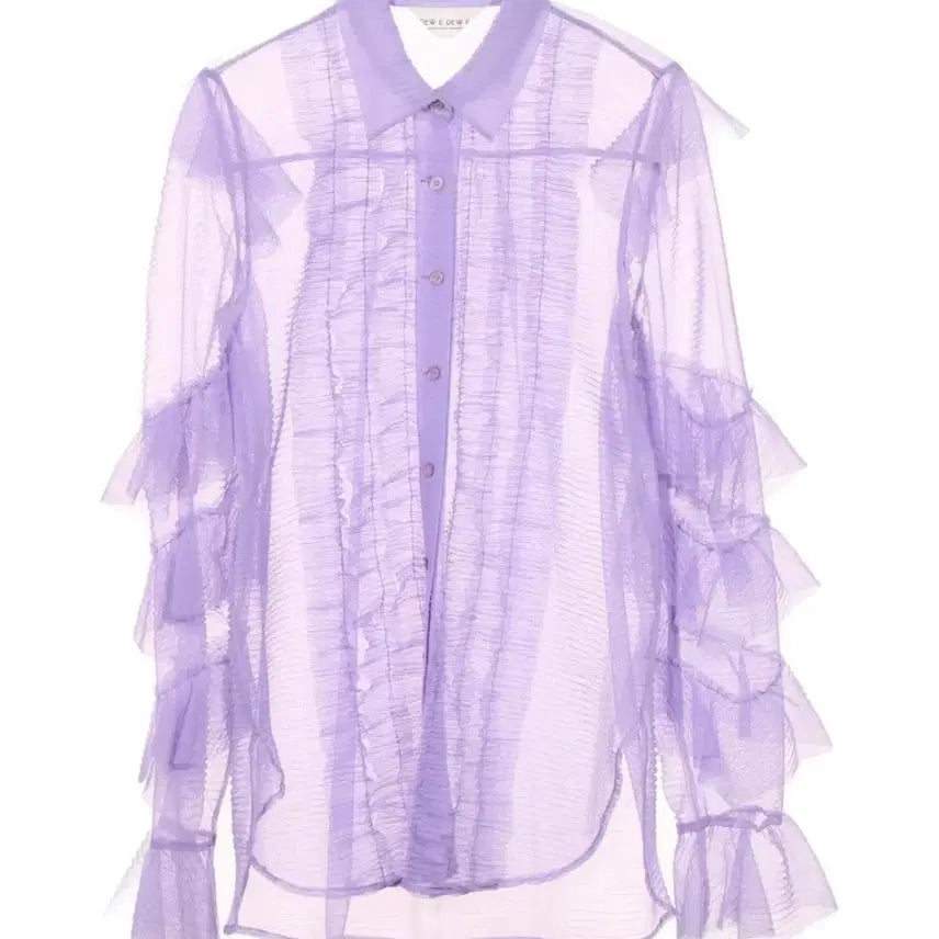 [BUNJANG] Dew E Dew E Lavender Ruffle Blouse / 듀이듀이 시스루 러플 블라우스