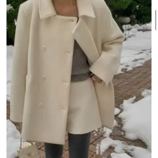 [BUNJANG] miel Lemiel Double Half Coat / [miel] 미엘 르미엘 더블 하프코트