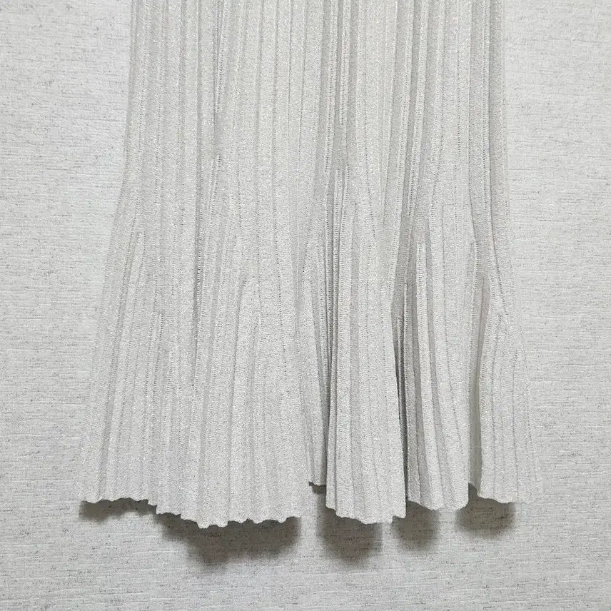 [BUNJANG] Silver Pleated Long Skirt / 실버 플리츠 롱 스커트