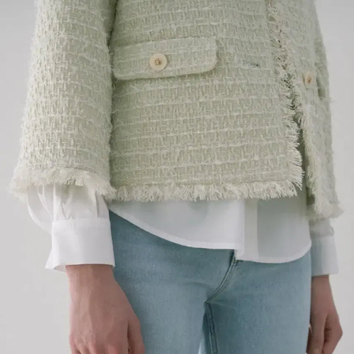 [BUNJANG] Lamei Mint Tweed Jacket / 라메레이 민트 트위드 자켓
