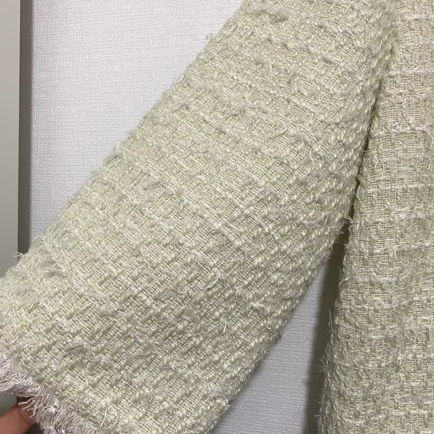 [BUNJANG] Lamei Mint Tweed Jacket / 라메레이 민트 트위드 자켓