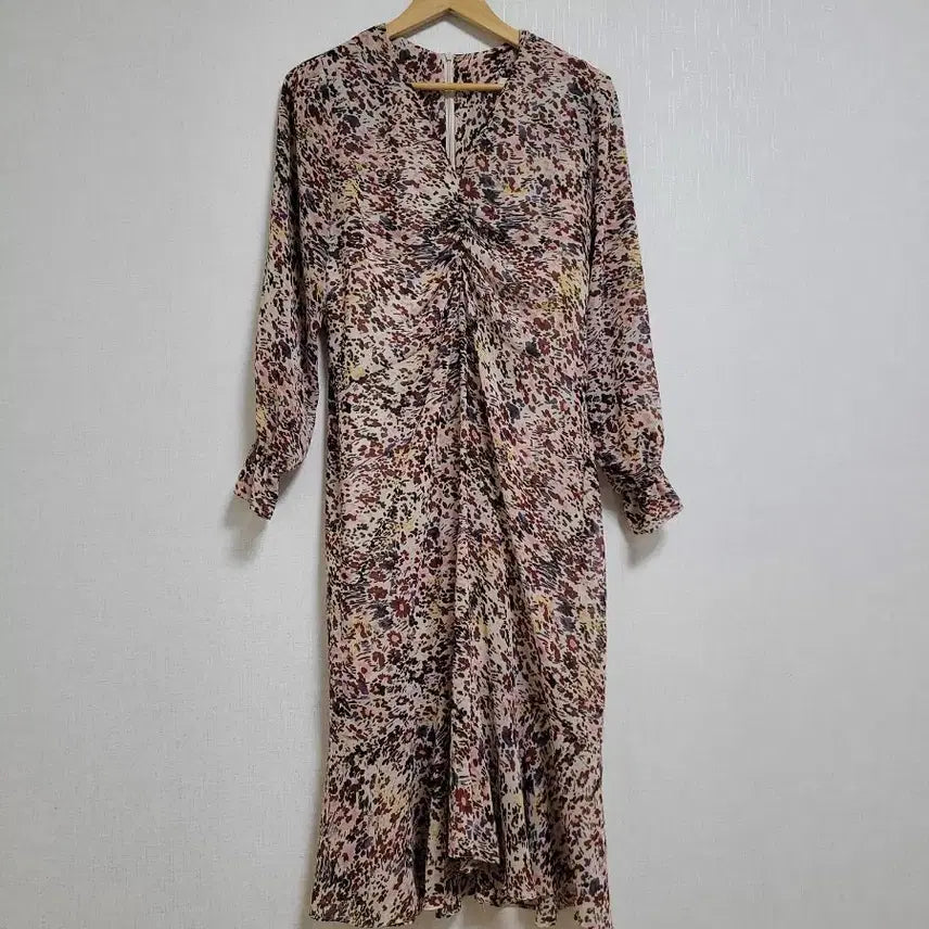 [BUNJANG] Vintage Floral Print Long Chiffon Dress / 19.플라워 롱 쉬폰 원피스 빈티지 스타일
