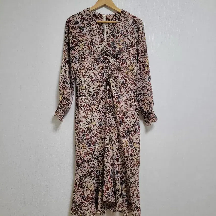 [BUNJANG] Vintage Floral Print Long Chiffon Dress / 19.플라워 롱 쉬폰 원피스 빈티지 스타일