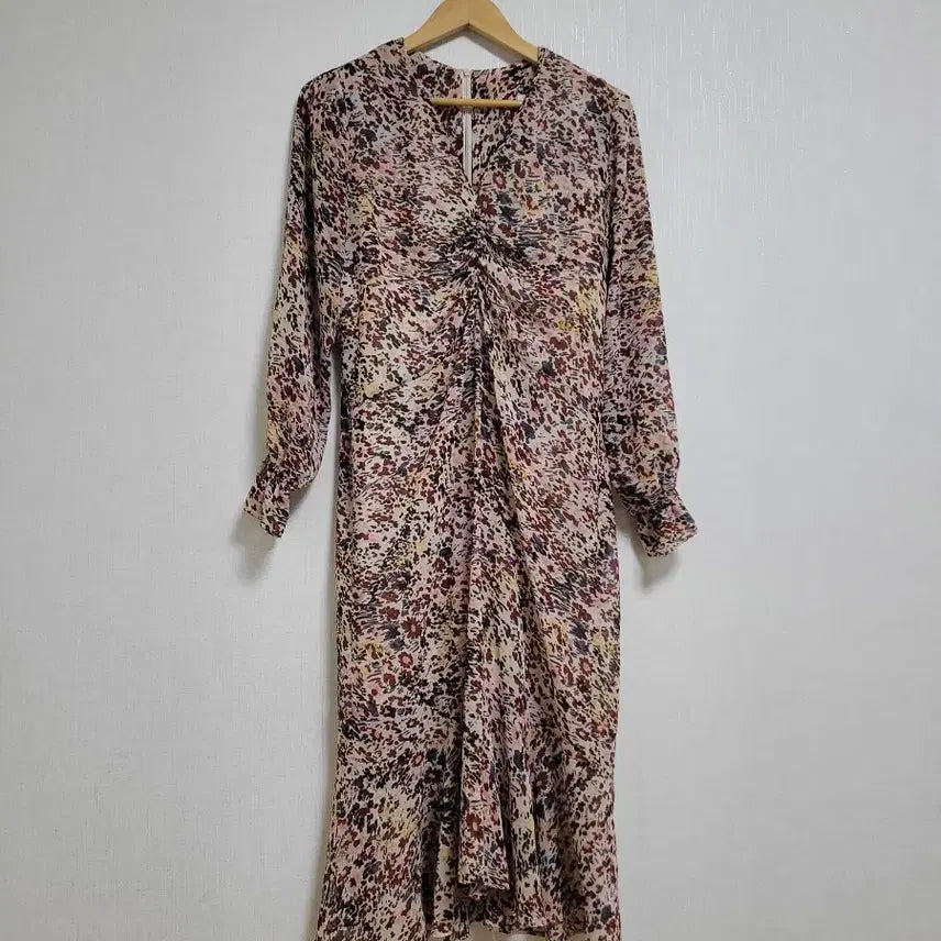 [BUNJANG] Vintage Floral Print Long Chiffon Dress / 19.플라워 롱 쉬폰 원피스 빈티지 스타일
