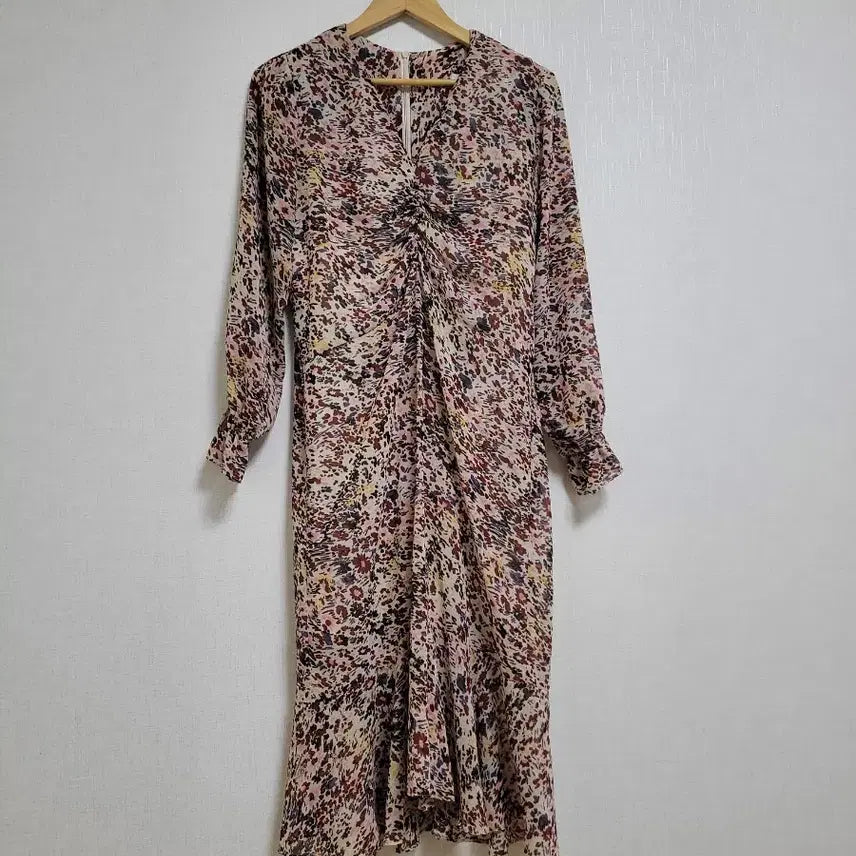 [BUNJANG] Vintage Floral Print Long Chiffon Dress / 19.플라워 롱 쉬폰 원피스 빈티지 스타일