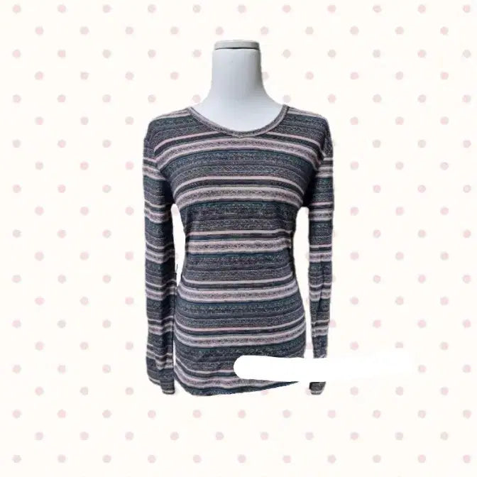 [BUNJANG] Kamomesanso Vintage Stripe Cat Knit Top Set / 일본 빈티지 카모메산장 스트라이프 고양이 네코 반팔니트 모리룩 아오이유우