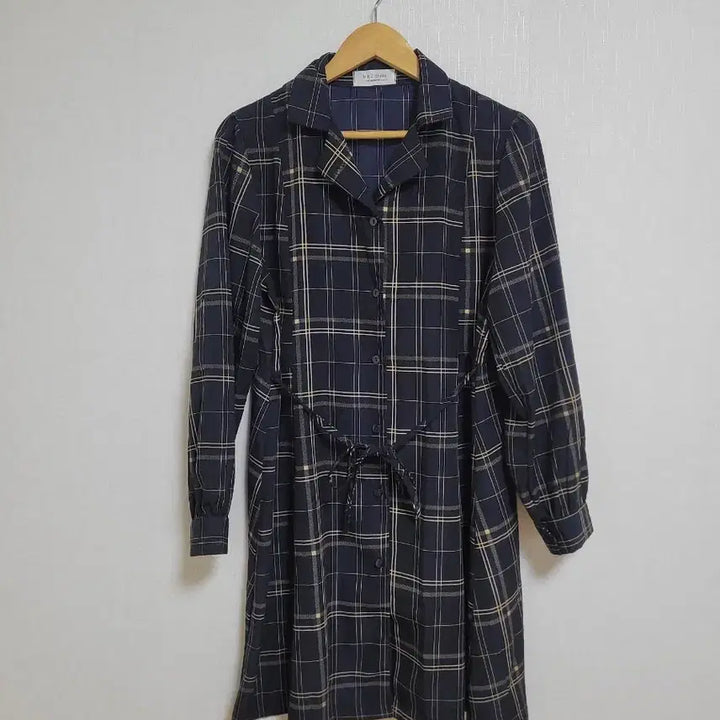 [BUNJANG] H&amp;Z Studio Navy Check Long Dress / 900.H&amp;Z studio 네이비 체크 롱 원피스