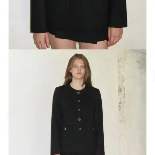 [BUNJANG] Sinoe Melton Tweed Jacket Black / 시눈 Melton 트위드자켓 블랙