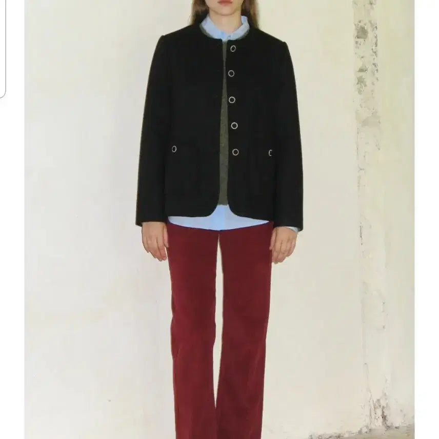 [BUNJANG] Sinoe Melton Tweed Jacket Black / 시눈 Melton 트위드자켓 블랙