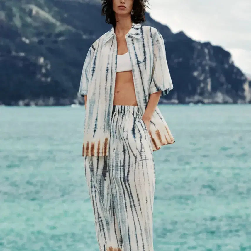 [BUNJANG] COS Shibori Relaxed Short Sleeve Shirt / 코스 X 타바타 시보리 릴랙스드 숏슬리브 셔츠