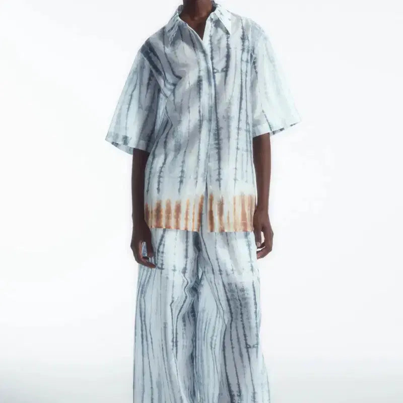 [BUNJANG] COS Shibori Relaxed Short Sleeve Shirt / 코스 X 타바타 시보리 릴랙스드 숏슬리브 셔츠