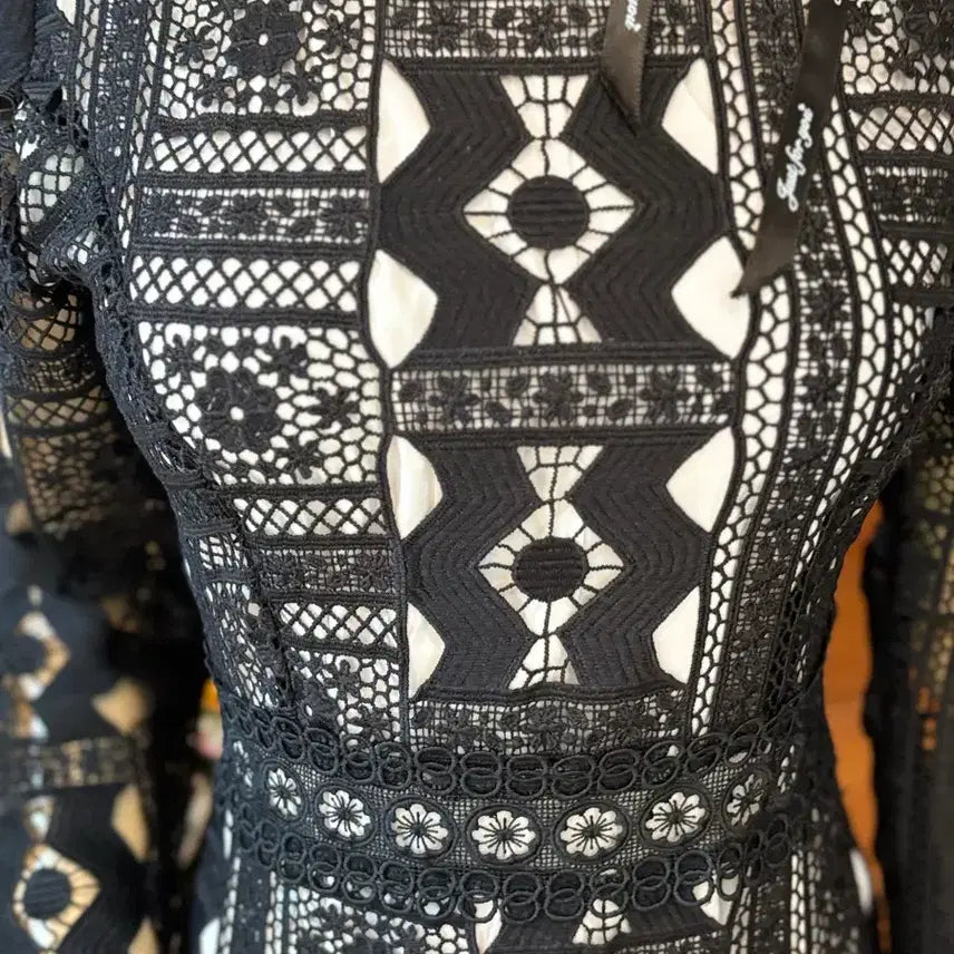 [BUNJANG] Black Lace Long Dress / 블랙 레이스 롱 원피스