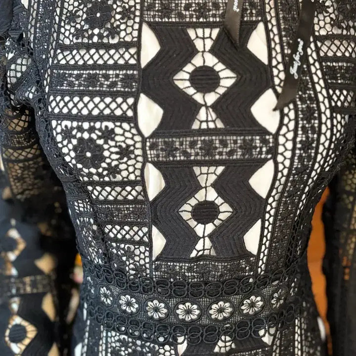 [BUNJANG] Black Lace Long Dress / 블랙 레이스 롱 원피스