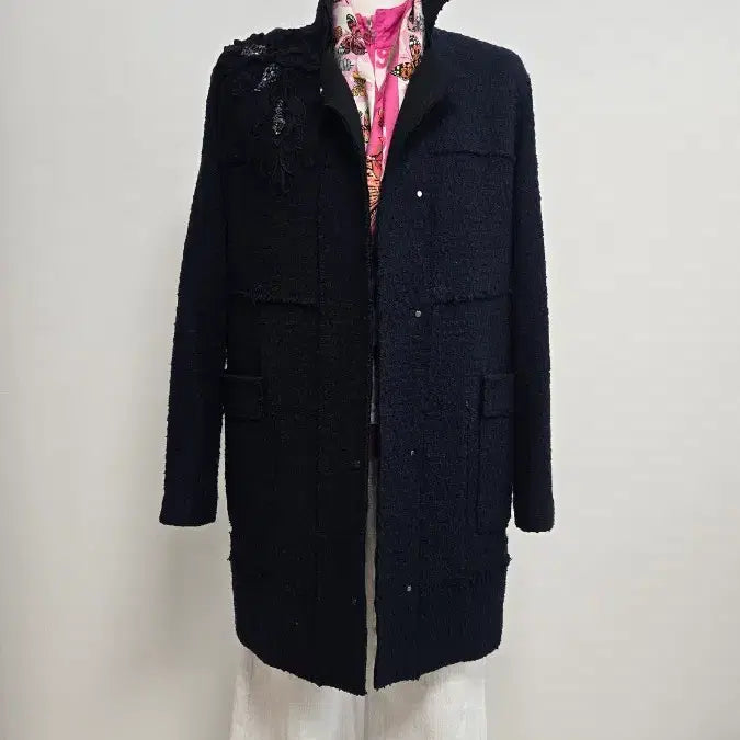 [BUNJANG] Obzee Kangjin Young Navy Tweed Jacket / Obzee 오브제 네이비 트위드 자켓