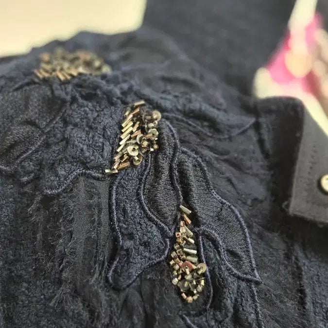 [BUNJANG] Obzee Kangjin Young Navy Tweed Jacket / Obzee 오브제 네이비 트위드 자켓