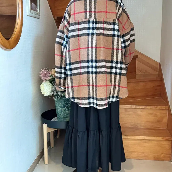 [BUNJANG] Unisex Check Pattern Oversized Jacket / 체크 패턴 오버핏 자켓
