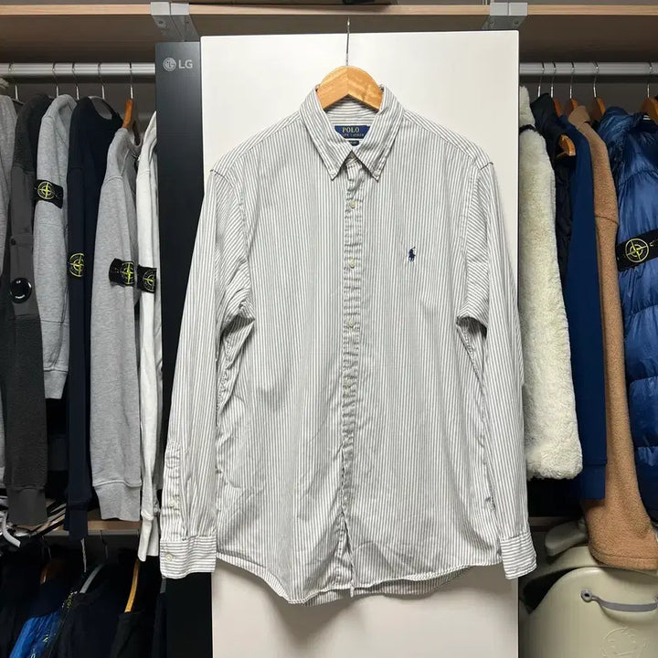 [BUNJANG] Polo Ralph Lauren Striped Shirt Classic Fit / [L]폴로 랄프로렌 스트라이프 셔츠 클래식핏 큐알인증