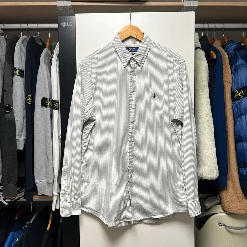 [BUNJANG] Polo Ralph Lauren Striped Shirt Classic Fit / [L]폴로 랄프로렌 스트라이프 셔츠 클래식핏 큐알인증