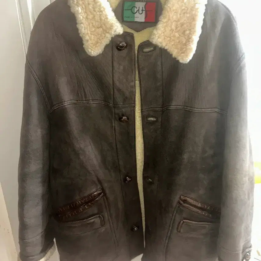 [BUNJANG] CUF Firenze Genuine Sheepskin Leather Shearling Jacket / CUf 무스탕 리얼 양 가죽 자켓
