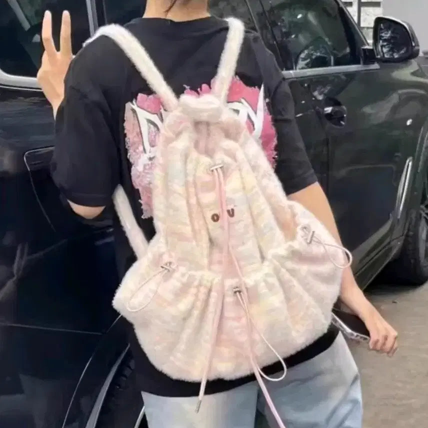 [BUNJANG] ouv Knit Backpack / ouv 니트 백팩 복조리 가방