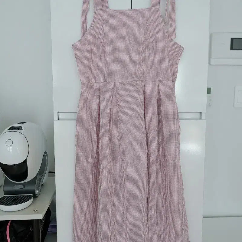 [BUNJANG] Pink Check Strap Dress - New / 체크 끈 원피스 핑크(새상품)