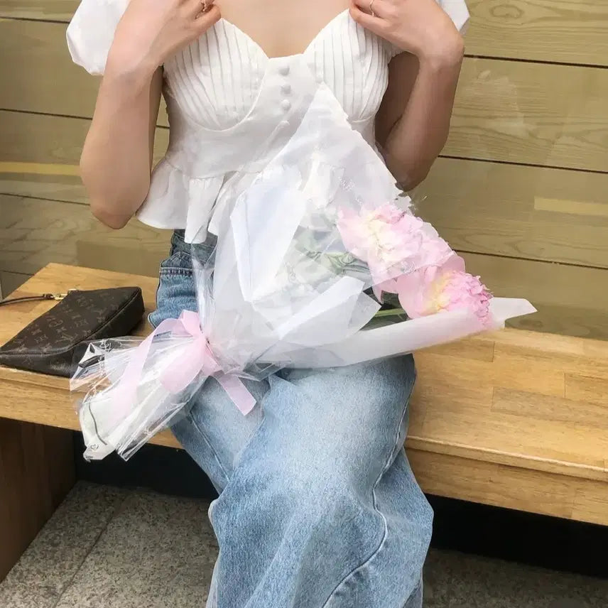 [BUNJANG] PIBAM Jacquard Blouse M / 피브안 자카드 블라우스 M