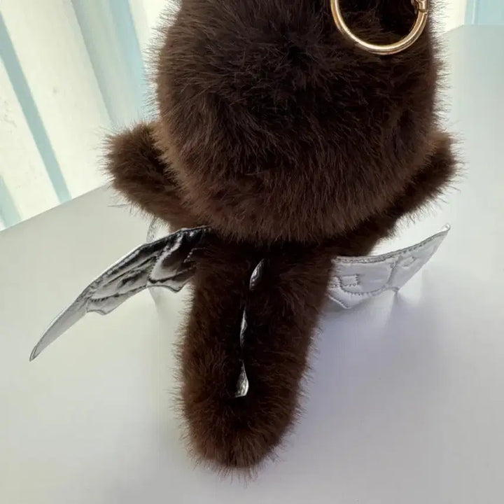 [SOLD OUT] 라부부 갈색 실버 날개 인형 키링 새상품