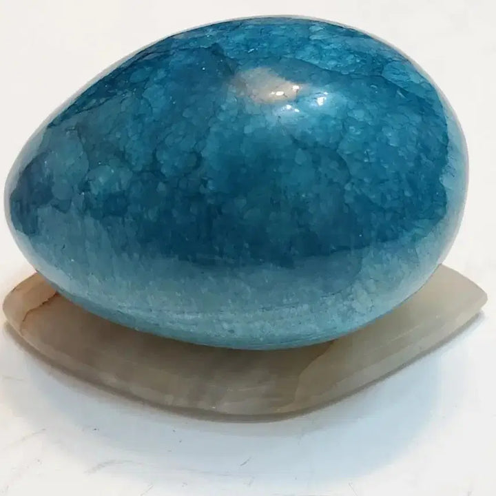 [BUNJANG] Marble Egg Object / 청색 마블 대리석 달걀 오브제
