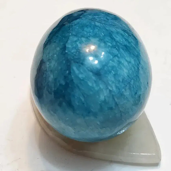 [BUNJANG] Marble Egg Object / 청색 마블 대리석 달걀 오브제