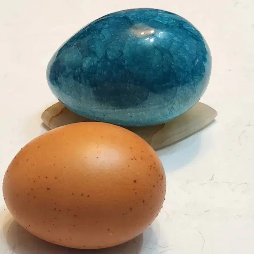 [BUNJANG] Marble Egg Object / 청색 마블 대리석 달걀 오브제