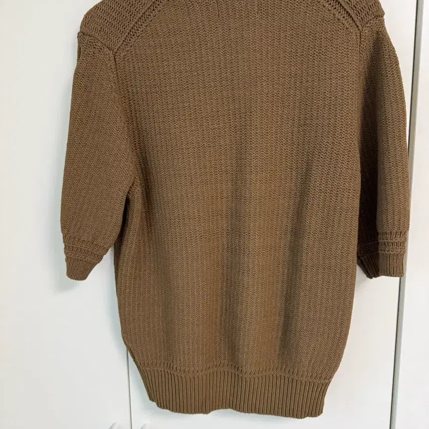 [BUNJANG] Time Basic Collarless Knit Top / 한섬 타임 칼라리스 반팔 니트