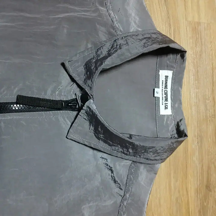 [BUNJANG] Burning Capone Nylon Metal Windbreaker Two-Way Jacket / 버닝카포네 나일론 메탈 바람막이 투웨이 자켓