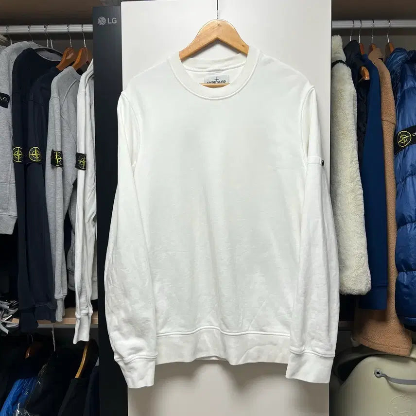 [BUNJANG] Stone Island Men's Sweatshirt White / [L]스톤아일랜드 맨투맨 화이트 와펜X