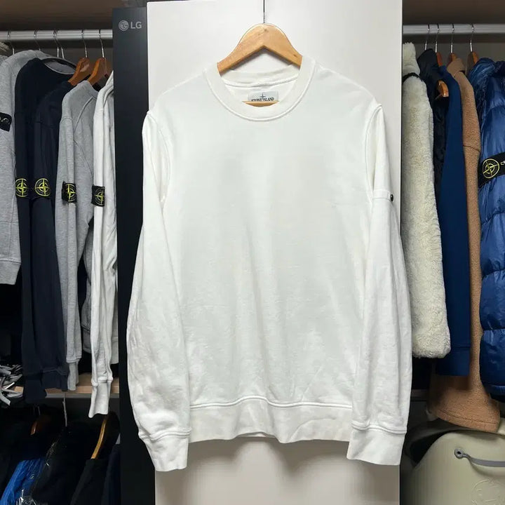 [BUNJANG] Stone Island Men's Sweatshirt White / [L]스톤아일랜드 맨투맨 화이트 와펜X